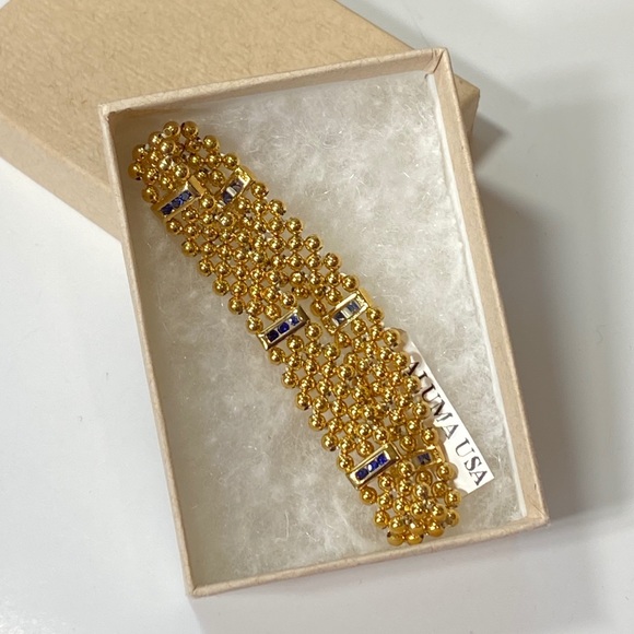 Aluma USA Jewelry - 925 Gold Aluma Stretch Bracelet 7” Blue